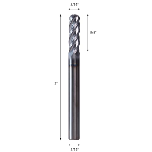 NZ 3/16" 4-Flute Ball Nose End Mill