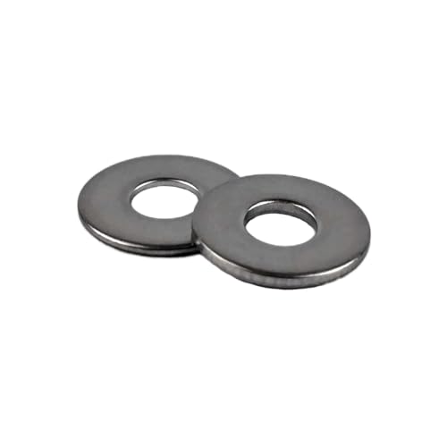 #6 x 3/8" Flat Washers and #6-32 Nylon Insert Locknuts Bundle 304 Stainless Steel 18-8 SS Pack of 50 Each