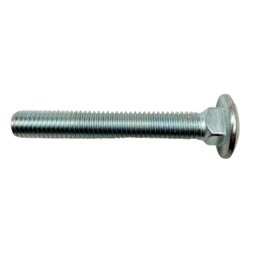 1/2"-13 x 3-1/2" Grade 8 Carriage Bolts (10-Pack) – Heavy-Duty Coarse Thread Bolts – Round Head Square Neck SAE J429 3.5" Clear Zinc Trivalent Finish 1/2" x 3-1/2" Bolts Only 10