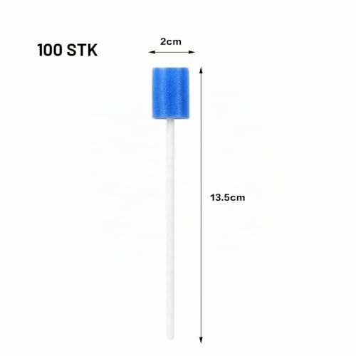 Pack of 100 Disposable Oral Care Sponge Portable Mouth Sponge Oral Care Sticks | Disposable for cleaning dental clinics 13.5 cm (blue) Blue