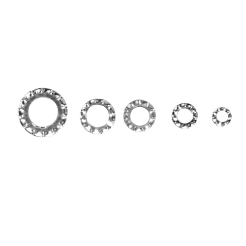 Oumefar 700pcs/set Lock Washer, External Tooth Flat Star Serrated Lock Washer Assortment Kit, Lock Washers Set Fastening Tool for Electrical Connections