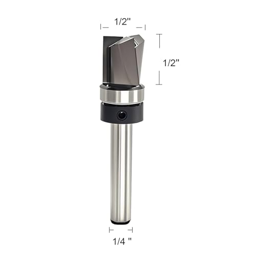 Carbide Compression Flush Trim Router Bit 1/4 Shank 1/2" Dia. 1/2" Cut H 1/2" Diameter,1/2" Cutting Length, 1/4 Shank
