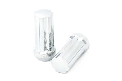 Rough Country 24-Piece Lug Nut Set - M14x2.0 Thread, Bulge Acorn Style, Chrome Lug Nuts with Socket Key, Corrosion-Resistant for Aftermarket Wheels