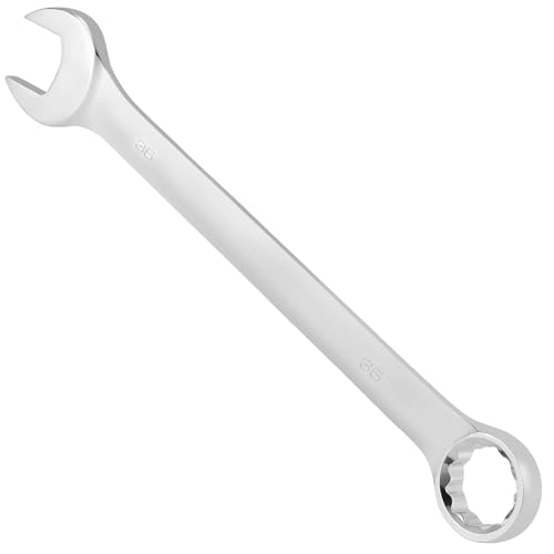 MUKCHAP 2 Pcs 36 mm Combination Wrench, Forged Steel Metric, Open and Box End, 15-Degree Offset, 12-Point Box End