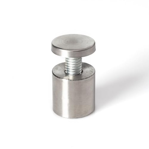 Stainless Steel Standoff 1 Inch Diameter x 1 Inch Barrel Length Brushed Finish for PVC, Glass and Acrylic Sign Stand Off Wall Anchors and Screws 20 Piece Store/Restaurant Pack 20 Piece Pack