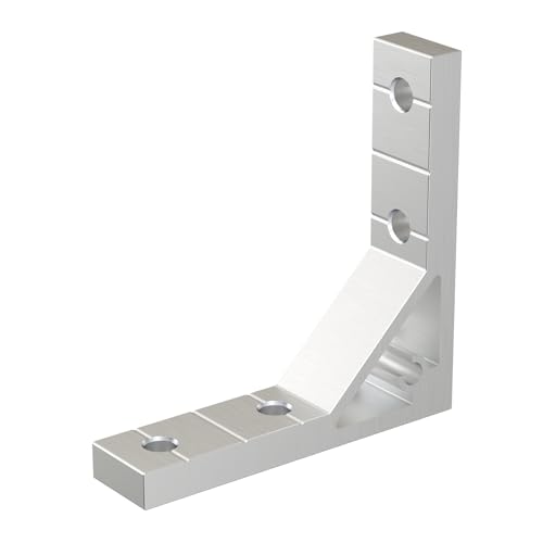 10Sets 2020 Aluminum Extrusion Corner Brackets,Strong Heavy Duty L Shape Brackets Sets with 40Pcs M5 T-Slot Nuts, 40Pcs Screws,Gasket and1Pcs Wrench (Silver) Silver