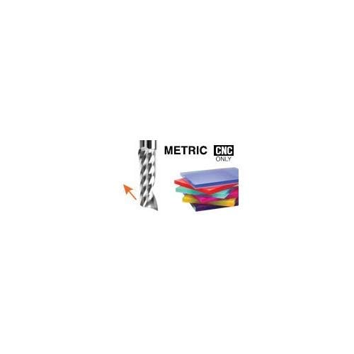 Amana Tool - 51634 Metric Solid Carbide CNC Spiral 'O' Single Flute, Plastic Cutting 2 Dia 2 D x 6 CH x 3 SHK
