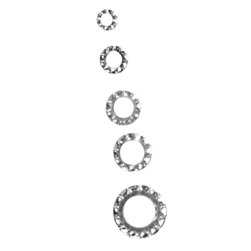 Oumefar 700pcs/set Lock Washer, External Tooth Flat Star Serrated Lock Washer Assortment Kit, Lock Washers Set Fastening Tool for Electrical Connections