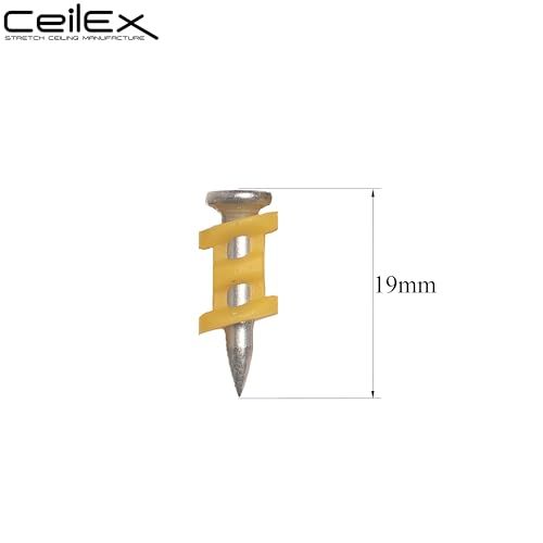 1005x Collated Concrete Nails 3/4 Inch (19mm) for DeWalt DCN890 Cordless Concrete Nailer, 15 Degree Plastic Collated, Full Round Head Hardened Steel Pins for Metal Track, Drywall & Concrete 3/4'' (19mm) 1005