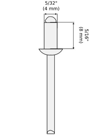 (Pack of 1000) Painted Blind Rivets 5/32" x 5/16" (4.0 x 8 mm), Dome Head, DIN 7337, Aluminium Rivets and Steel Mandrel, Pop Anthracite Grey Ral 7016