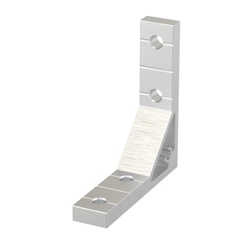 10Sets 2020 Aluminum Extrusion Corner Brackets,Strong Heavy Duty L Shape Brackets Sets with 40Pcs M5 T-Slot Nuts, 40Pcs Screws,Gasket and1Pcs Wrench (Silver) Silver