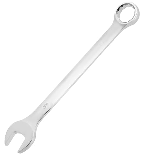 MUKCHAP 2 Pcs 36 mm Combination Wrench, Forged Steel Metric, Open and Box End, 15-Degree Offset, 12-Point Box End