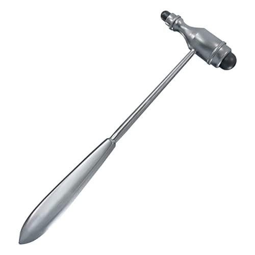 Trömner "Klopp" Reflex Hammer - Metal Handle, Neurological Grip Tip for Stretching and Skin Reflexes, Heavy Hammer Head, Easy Disinfection, Available in Various Colors (Silver) silver
