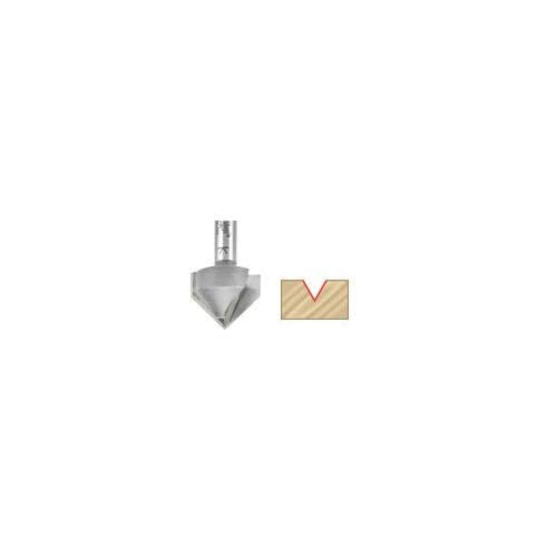 Amana Tool - 45705 Carbide Tipped V-Groove 60 Deg x 1/2 Dia x 5/8 x 1/4" Shank