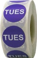 Purple Tuesday Circle Dot Stickers, 3/4 Inch Round, 500 Adhesive Labels on a Roll for Scheduling, Organization, Task Management, and Inventory - Made in the USA