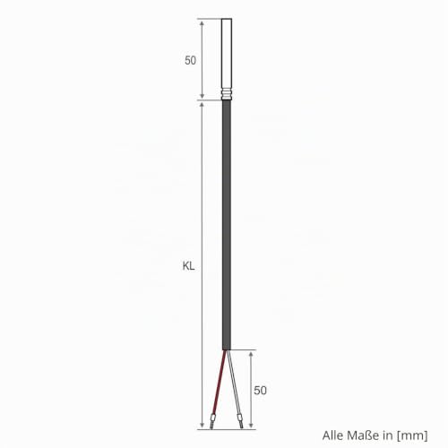 iOVEO 035HP01203 PT100 Temperature Sensor with PVC Cable 105°C, Temperature Sensor, Memory Sensor, Heating, 3 Meters 3 Meters