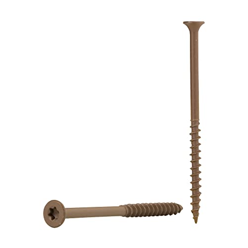 Nuvo Iron Deck Screws Jar #8 x 3 & #8 x 2 1/2" - 250 Count, Brown