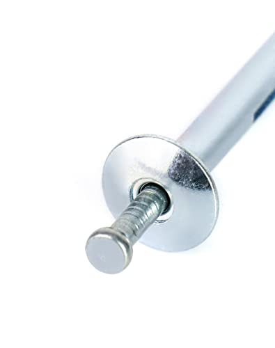 QWORK Hammer Drive Nail-in Anchors 1/4" x 1-1/2" 100 Pack Drive Anchors for Concrete & Brick Preassembled Nail Pin Expansion Anchors for Cabinets Panels Curtains