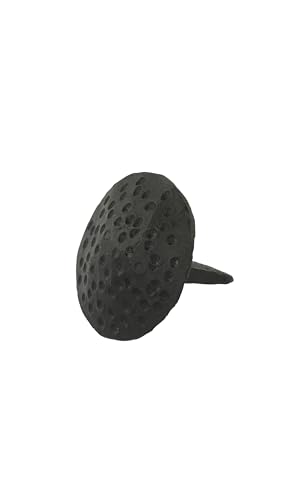 Round Iron Clavos Decorative Nails - Hand-Forged Black Iron Clavos for Rustic Doors, Cabinets & Furniture, Antique-Style Hardware with Unique Artisan Touch (Pack of 50) Set of 50, Dotted Round 1"x1"