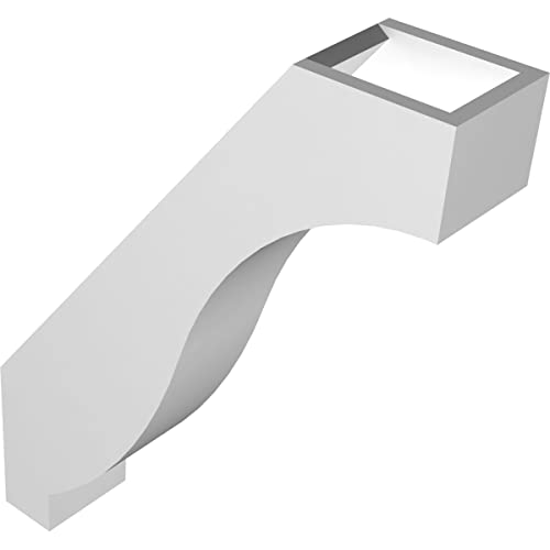 Ekena Millwork BRCP03X12X16BKR 3" W x 12" D x 16" H Baker Architectural Grade PVC Knee Brace 3"W x 12"D x 16"H