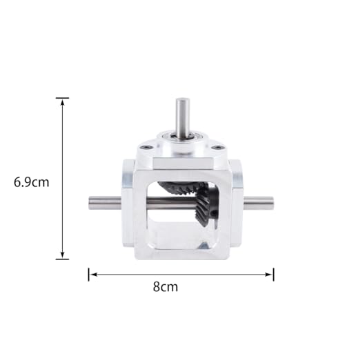 Qury Right Angle Transmission Gearbox,1:1 Forward Double Output Shaft,Aluminum Frame Simple Mechanical DIY Module with 6mm Shaft