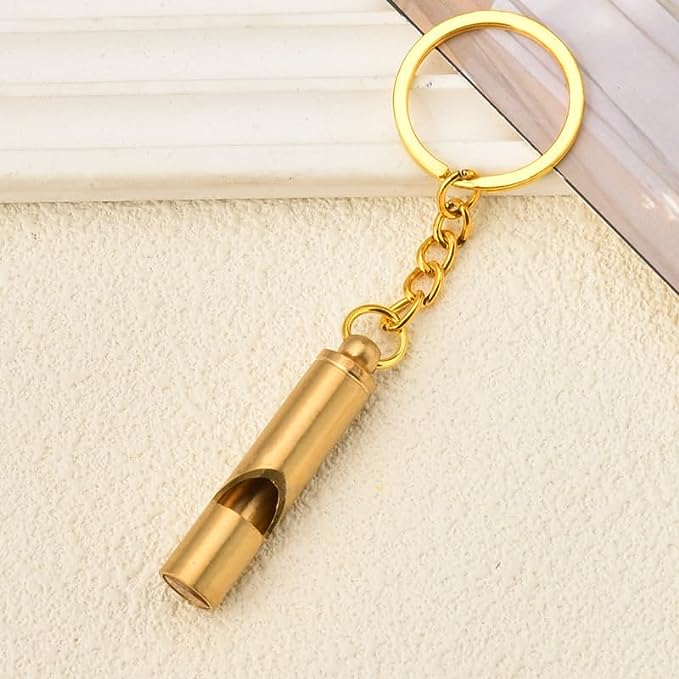 Loudest Brass Whistle | Best Premium Emergency Whistle | One Piece | Outdoor Survival Whistle | On Key-Chain or Hang Around Your Neck and Carry it Anywhere!