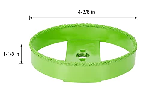 6-3/8 Hole Saw 4-3/8 Hole Saws for 4" 6" Recessed Lights, Carbide Grit Holes Saw Cutting Plaster Drywall Ceiling Sheetrock 4-3/8"&6-3/8"
