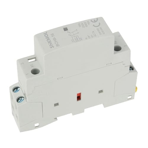 Household AC Contactor, Relay 230 V 2P 16 A AC Contactor on DIN Rail 2NO 50/60 Hz AC Contactor for Home Use Normally Open 220 V 2-Pin