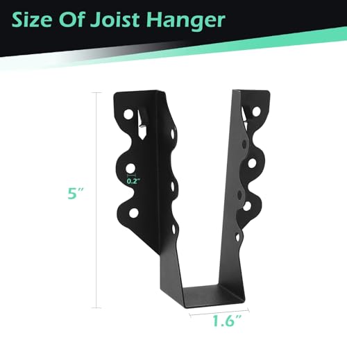 16 Pcs 2"x 6" Joist Hanger|Q235B Carbon Steel 16 2"x 6"