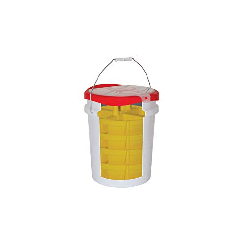 Bucket Boss The Bucketeer Bucket Tool Organizer in Brown, 10030 & Bucket Stacker Small Parts Organizer, Bucket Organization (15051) , Yellow