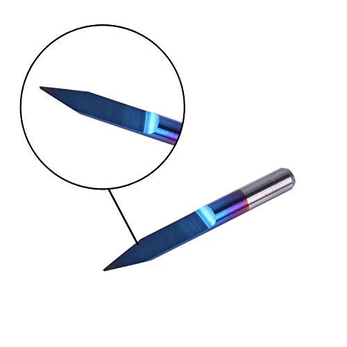 Genmitsu 10Pcs Nano Blue Coat Engraving Bits, 30 Degree 0.1mm Tip 1/8" Shank Conical V-Bit + Genmitsu EVA CNC Milling Bit Storage Tray with 85 Holes, 200mm x 200mm x 43mm