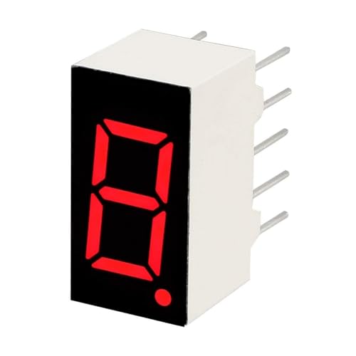 10 Pieces 0.56 Inch 7-Segment LED Display - 1 Digit, Red, 10-Pin Common Sode Anode, Digital Display for Arduino, Microcontroller, DIY Electronics Projects