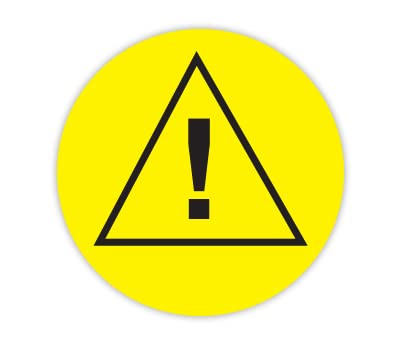 ChromaLabel 3/4 Inch Permanent Round, Color Code Yellow Universal Warning Labels, 500/Pack