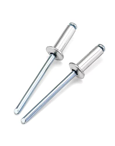 QWORK Aluminum Blind Rivets, 500 Pcs 3/16 in. x 1/2 in.(4.8 x 12 mm) Rivets, Grip Range 7.0-9.0mm 500 Pack 3/16" x 1/2"