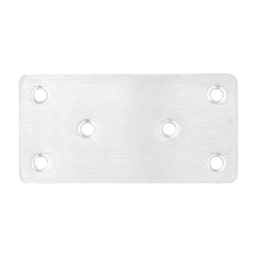 30 Packs 4x2 Inches Stainless Steel Flat Straight Brace Brackets, Mending Joining Plates, Metal Mending Plates with Screws for Furniture Repairing, 2 mm Thickness 30 PCS 4x2 In