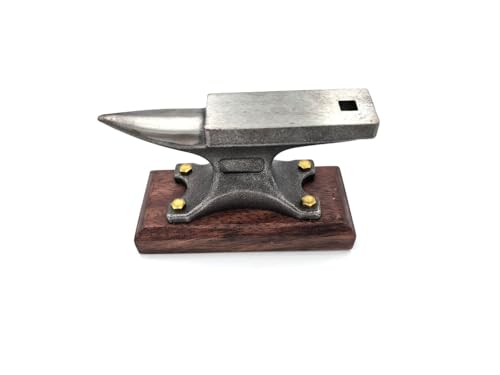 1.7Lbs Mini Horn Anvil,Forged Iron Anvil with Wenge Wood Base,Small Anvil