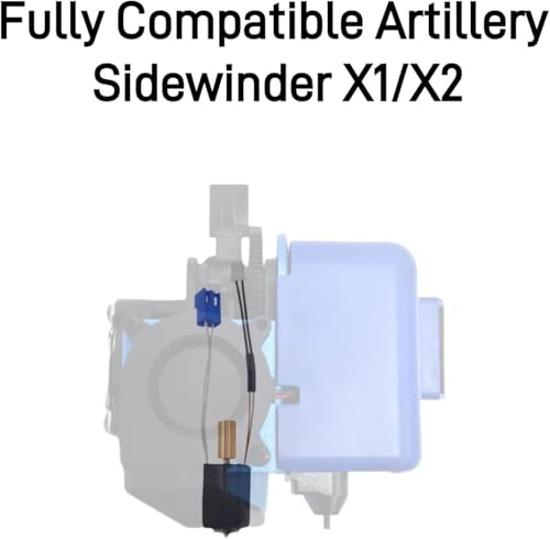 for Artillery Sidewinder X1 X2 Genius Upgrade Hotend Kit,with Heater Cartridge Thermistor All Metal Throat Volcano Nozzle Heating Block Silicone Socks Printer Accessories