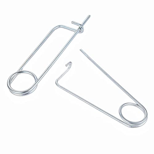 Steel Brooch Shape Cotter Safety Pins Spring Pin， Quick Lock Brooch Locking Fastener for Farm Lawn Garden Hitch (Size:3.2X80mm,8pcs) Size:3.2X80mm,8pcs