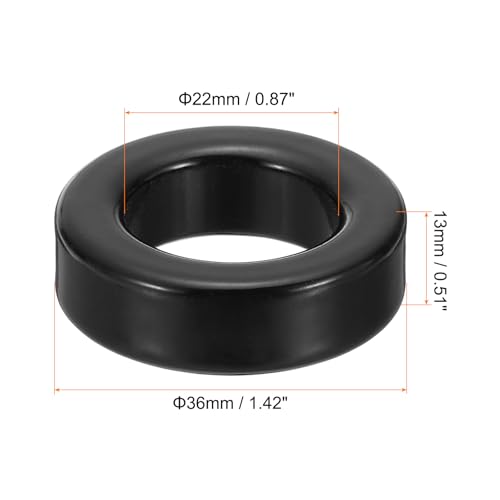 QUARKZMAN Toroid Core 23 x 36 x 13 mm Iron Ferrite Chokes Ring Power Toroidal Transformer Stabilisation Signal Transmission Resistance Electromagnetic Interference Black Pack of 2 23x36x13mm