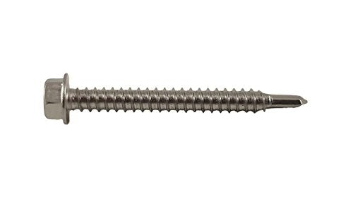 Chenango Supply #12 x 2 Stainless Hex Washer Head Tek Screws #12 X 2 INCH