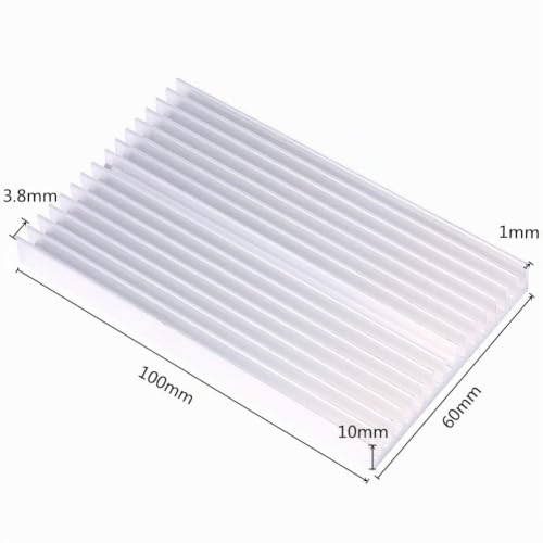 Aluminium Heat Sink/Cooling Fins, Large, Aluminium Heat Sink Diffusion Cooling Fin for LC COB LED Amplifier Transistor, 100 x 60 x 10 mm Heatsink for LED