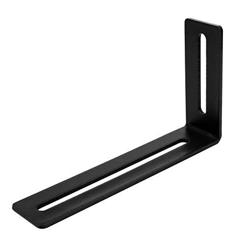 10 PCS 5-5/8" Black Adjustable Slotted L Bracket, Corner Brace, 1/8" Thick