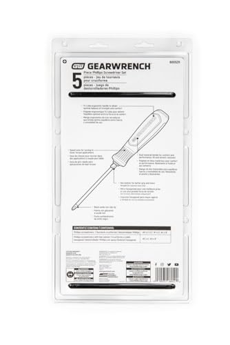 GEARWRENCH 5 Pc. Phillips Dual Material Screwdriver Set - 80052H