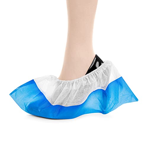 ASPRO 1 Pack of 50 (50 Pieces) Extra Strong Overshoes - Heavy Duty Shoe Covers - Disposable - Waterproof - Indoor & Outdoor - For Home, Garden, Construction Site, Car, Hospital, Laboratory etc.