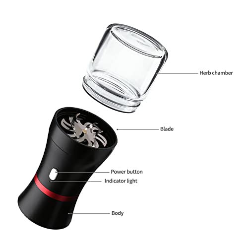 Electric Herb and Spice Grinder, Rechargeable Grinder with Stainless Steel Six-Blade Blade