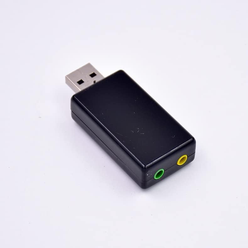 USB 2.0 Sound Card 7.1 3D External Audio Adapter Volume Control Function Keys Microphone Black for Computer Notebook Tablet PC Laptop