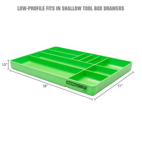 OEMTOOLS Tool Storage Organizer for SAE and Metric Socket, Tool Box Organizer Tray 10 Compartment, for 1/4", 3/8", and 1/2" Drive Sockets, Optimize Toolbox
