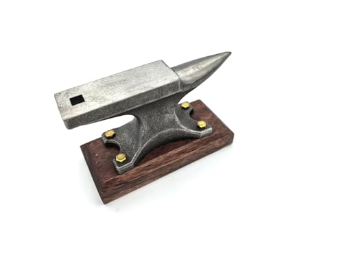 1.7Lbs Mini Horn Anvil,Forged Iron Anvil with Wenge Wood Base,Small Anvil