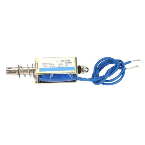 JF-0530B DC 6V Solenoid Electromagnet Pull Push Type Pack of 2 | 300mA 5N Push Pull DC Electromagnet Automation Control Linear Solenoid 6V*2