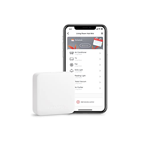 SwitchBot Bot White & Hub Mini Kit: Automate IR Devices & Physical Switches with Alexa/Google Voice Control, App Scenes & Timers.